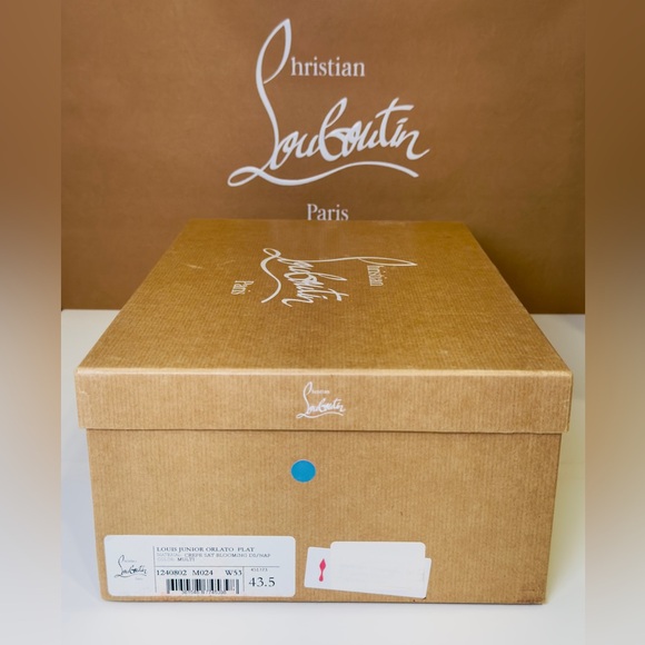 Christian Louboutin Junior Viera Orlato Flat Floral-print Satin Sneakers EU 43.5 - Picture 15 of 15